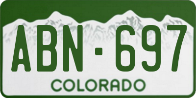 CO license plate ABN697