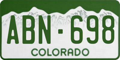 CO license plate ABN698