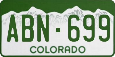 CO license plate ABN699