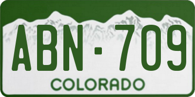 CO license plate ABN709