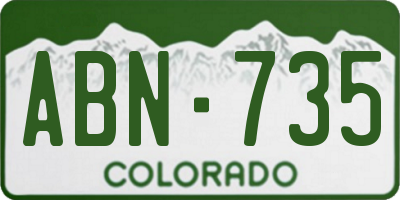 CO license plate ABN735