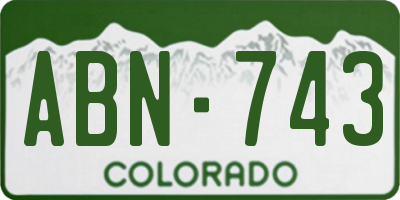 CO license plate ABN743