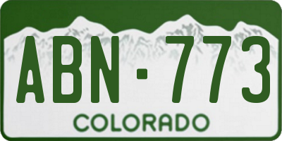 CO license plate ABN773
