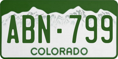 CO license plate ABN799