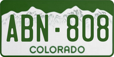 CO license plate ABN808