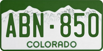 CO license plate ABN850