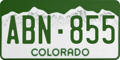 CO license plate ABN855