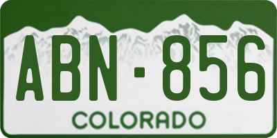 CO license plate ABN856