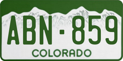 CO license plate ABN859