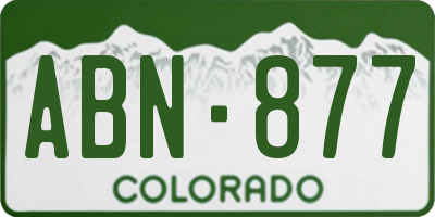 CO license plate ABN877