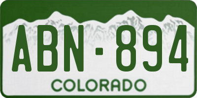 CO license plate ABN894