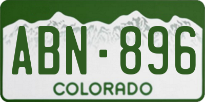 CO license plate ABN896