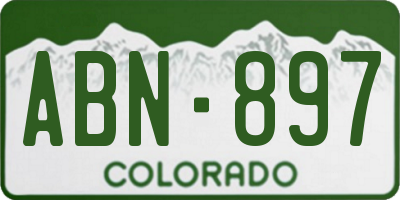 CO license plate ABN897
