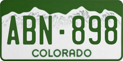 CO license plate ABN898