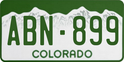 CO license plate ABN899