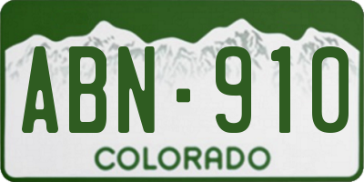 CO license plate ABN910