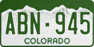 CO license plate ABN945
