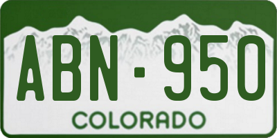 CO license plate ABN950