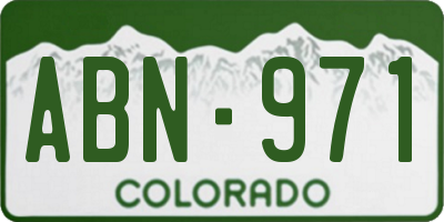 CO license plate ABN971