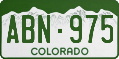 CO license plate ABN975