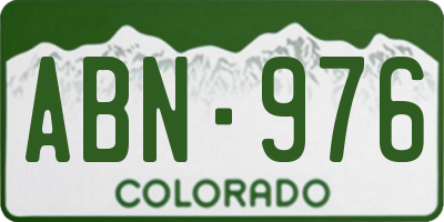 CO license plate ABN976