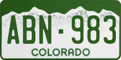 CO license plate ABN983