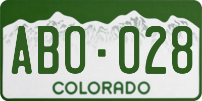 CO license plate ABO028