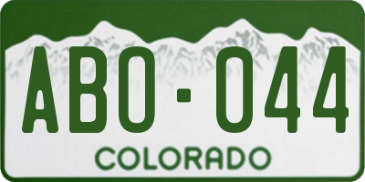 CO license plate ABO044