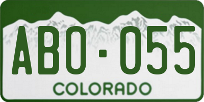 CO license plate ABO055