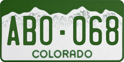 CO license plate ABO068