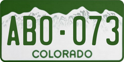 CO license plate ABO073