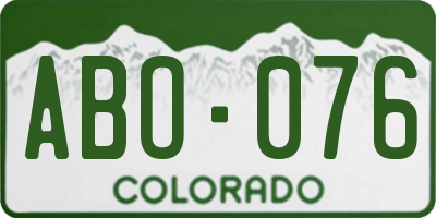 CO license plate ABO076