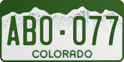 CO license plate ABO077