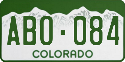 CO license plate ABO084