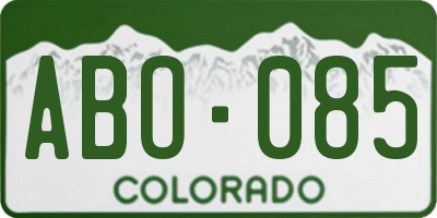 CO license plate ABO085