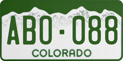 CO license plate ABO088