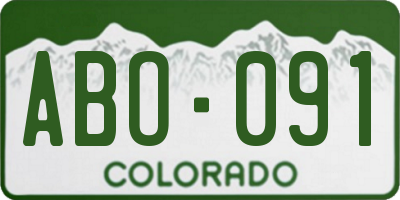 CO license plate ABO091
