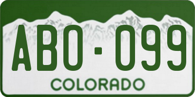 CO license plate ABO099