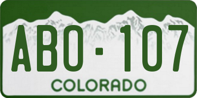 CO license plate ABO107