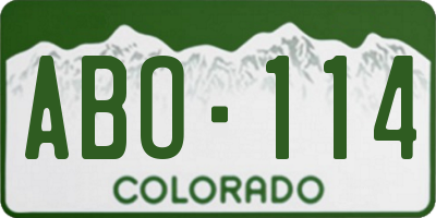 CO license plate ABO114