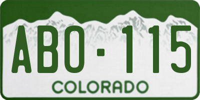 CO license plate ABO115