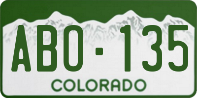 CO license plate ABO135