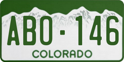 CO license plate ABO146