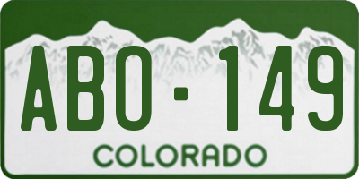 CO license plate ABO149