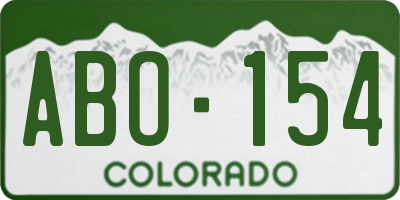 CO license plate ABO154