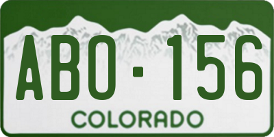 CO license plate ABO156