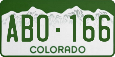 CO license plate ABO166