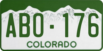 CO license plate ABO176