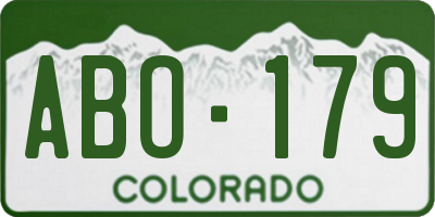 CO license plate ABO179