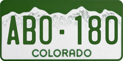 CO license plate ABO180
